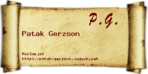 Patak Gerzson névjegykártya